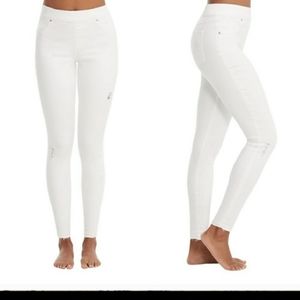 Spanx Distressed White Jeans
